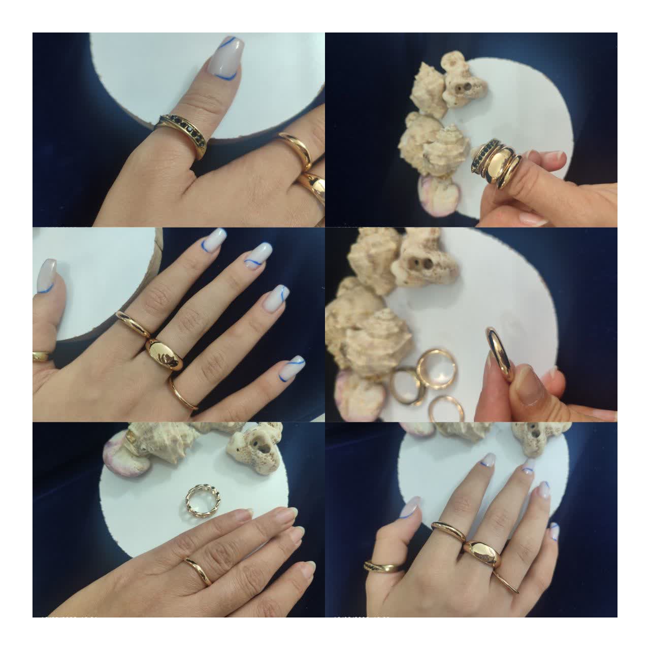 انگشتروحلقه طلایی رنگ ثابت مدل اینه ای