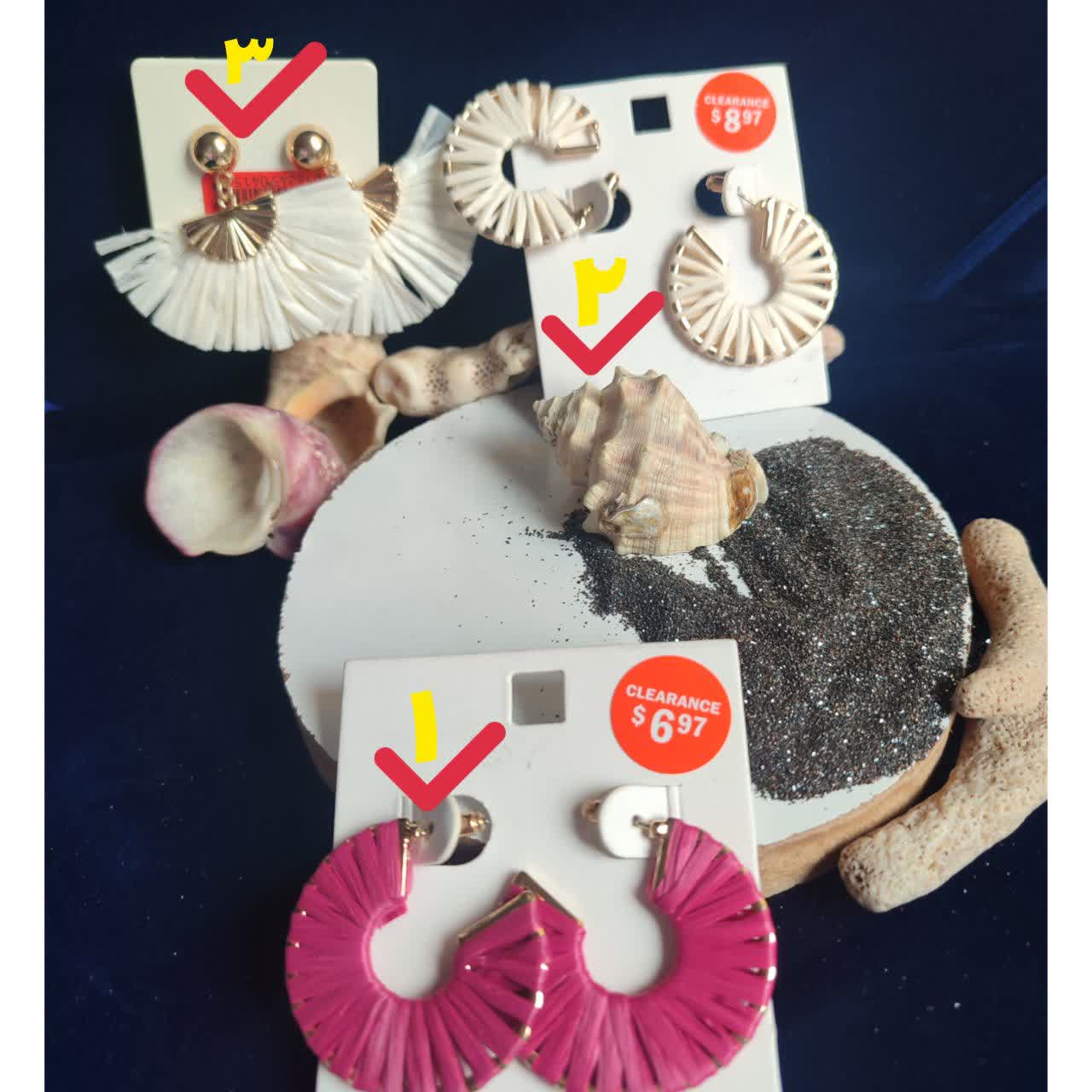 گوشواره حصیری رنگی دست ساز