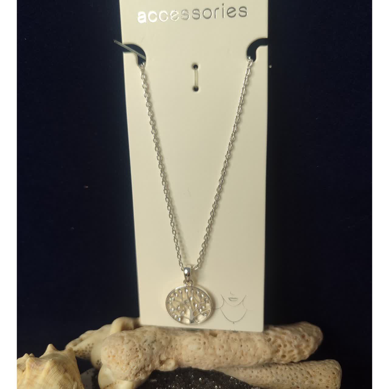 گردنبند درخت زندگی ابکاری نقره