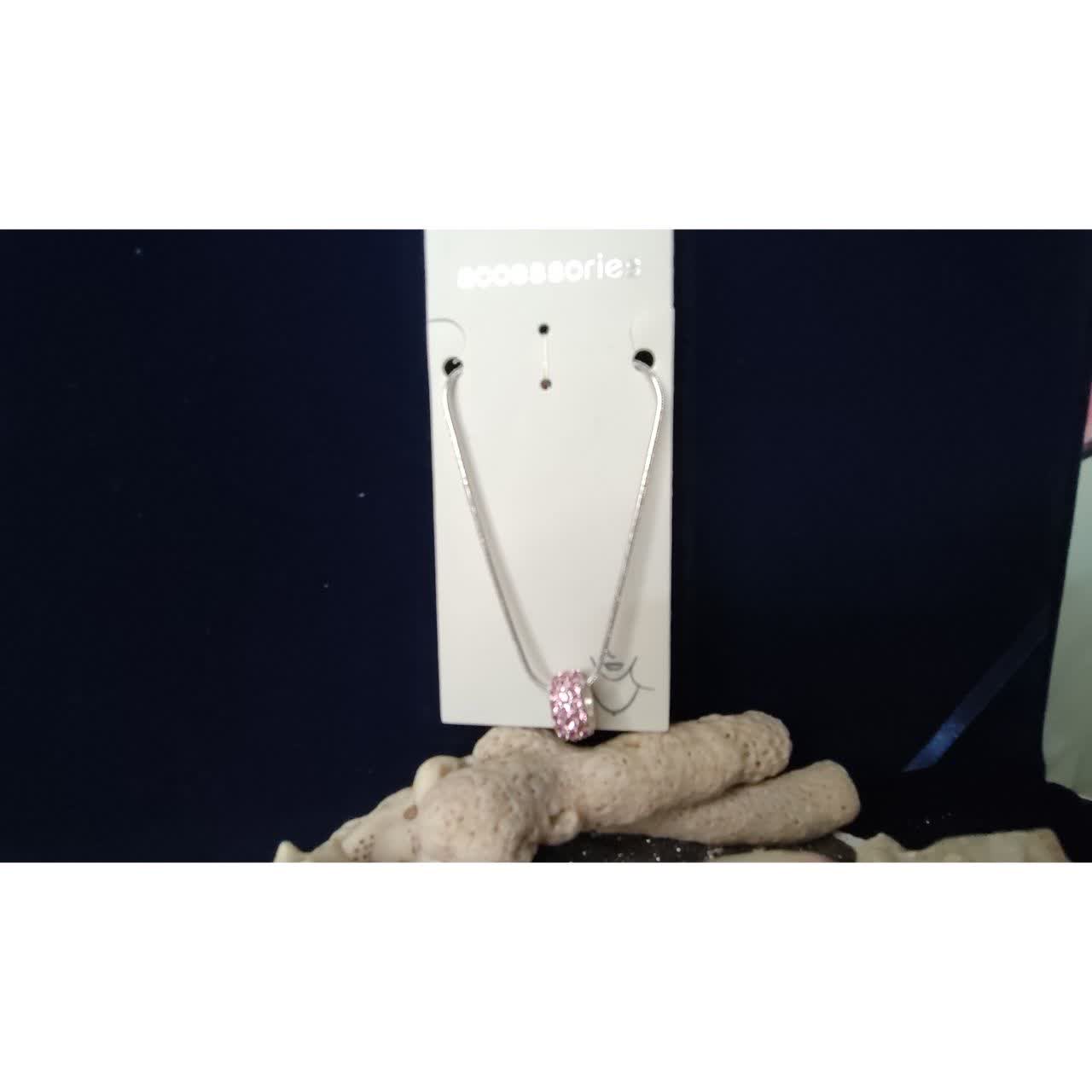 گردنبندنقره ای با پلاک حلقه ضد اب ضد حساسیت