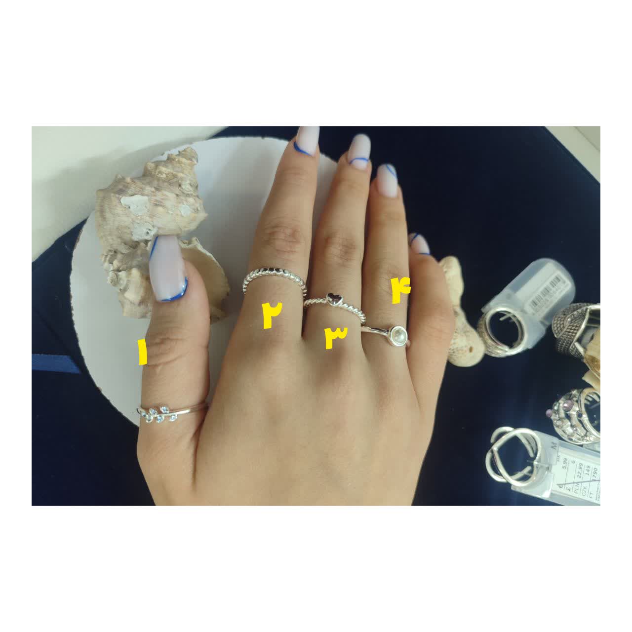 انگشتروحلقه ظریف استیل نقره ای