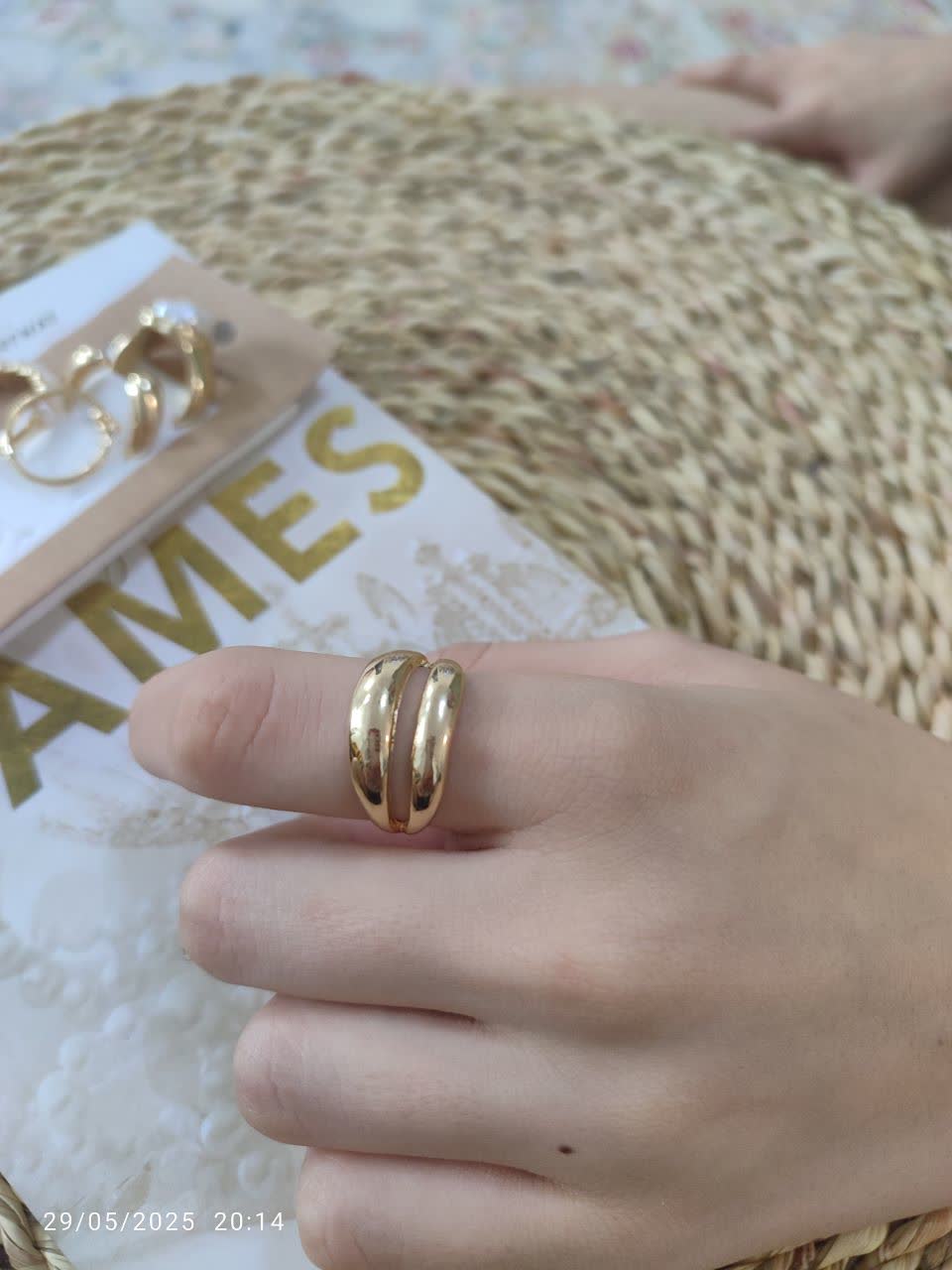 انگشتر استیل طلایی رنگ